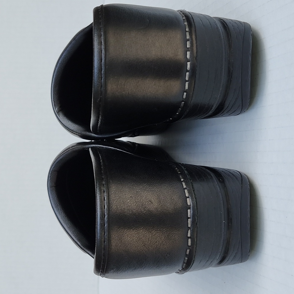 DANSKO PAVAN PROFESSIONAL BLACK NAPPA LEATHER CLOGS - Picture 3 of 11